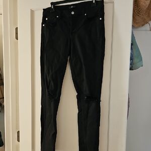 7 For All Mankind Black Skinny Jeans